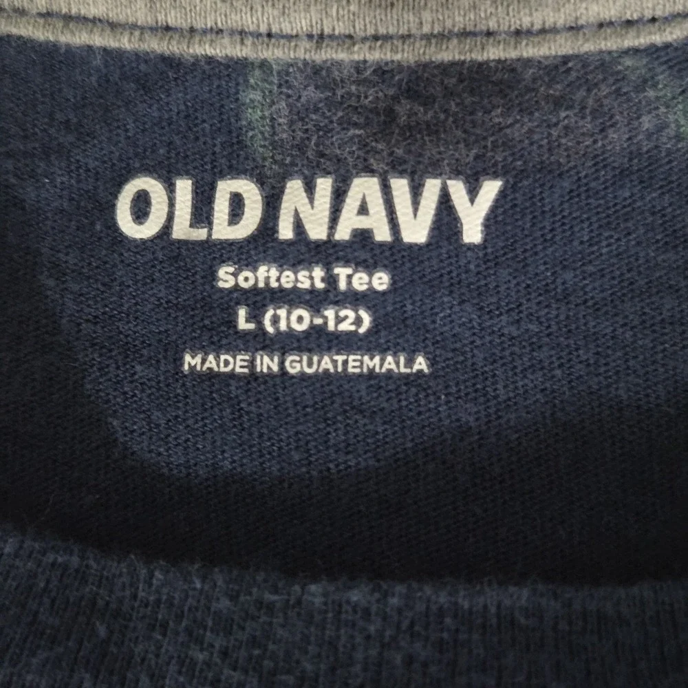 Old Navy Boys Size Large Short Sleeve  Graphic All Over Watermelon Print Blue